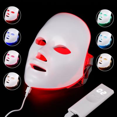 China Skin Tighten Led Mask 7 Colored Beauty Therapy Face Facial Led Mask Skin Rejuvenation Care Wireless Facial LED Mask for sale