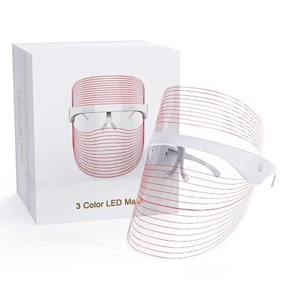 China Skin Tightening Facial Skin Care Home Use 3 Color Face Mask Beauty Mask Skin Rejuvenation Light Therapy LED Facial Mask for sale