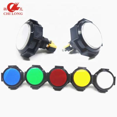 China HOT PC 50mm 5V/12V Plastic Colorful Rounded Flat Cover LED Illuminated Momentary Plastic Push Button for sale