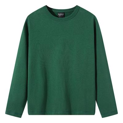 China Wholesale Custom Logo Anti-pilling 100% Cotton Knit Men's Loose Fit Crew Neck Long Sleeve Casual T-Shirt for sale