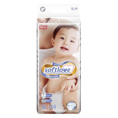 China Softlove XL Size Baby Diaper Ultra Thin Plain Weave Soft Touch Feeling Premium Baby Diaper With Super Absorbent for sale