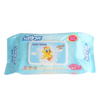 China SKIN CARE Softlove Clean Safe Baby Natural Unscented Wet Cloths Wholesale Natural Unscented Wipes for sale