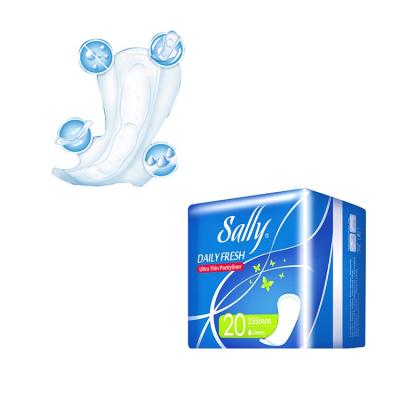 China Fan-shape Outlet Famous Brand Soft Comfortable Lady 155mm Ultra Thin Pantyliner for sale