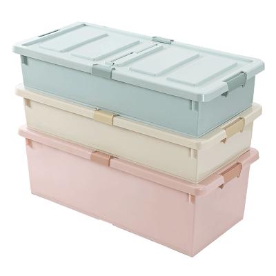 China AU CAT HT8861 viable under bed storage box with lid storage box plastic bottom bed cover with wheels clothes comforter storage box for sale