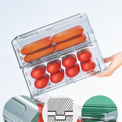 China Latest Viable Hot Sale Plastic Transparent Storage Box Refrigerator Fruits And Vegetables Storage Box for sale