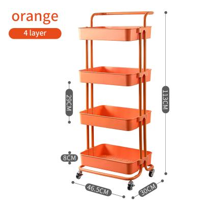 China Sustainable Storage Cart Cart 3 Tier Metal Cart Foldable Rolling Utility Cart for sale