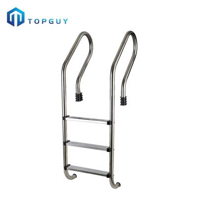 China Durable 304 Stainless Steel 3 Step Ladder With Handle For Swimming Pool for sale