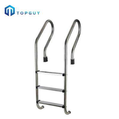 China Swimming Pool Escalator Ladder 304 Stainless Steel Pedal Equipment 3 Steps Sensitive Polishing Pool Ladder for sale