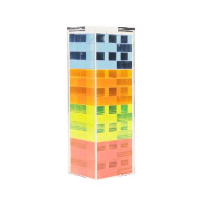 China Crystal Multicolor Acrylic Methacrylate Stacking Lucite Tumble Tower Family Game Neon Toys Set Block for sale