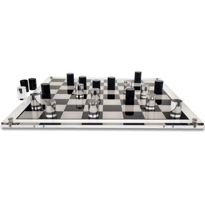 中国 Modern Elegant Custom Plexiglass Chess Chess Controllers Luxury Black Clear Acrylic Set 販売のため