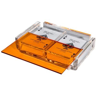 China Plexiglass / Customized Acrylic Color Rectangle Playing Cards Deck Stand for sale