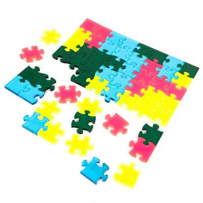 China Eco-friendly Custom Color Toy Jigsaw Rainbow Acrylic Educational Puzzle for sale