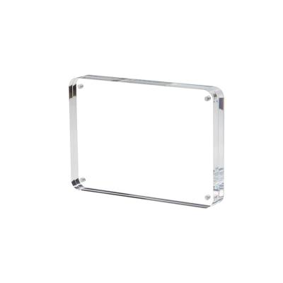 中国 Plastic Perspex Mini Frame Square Magnetic Acrylic Round Corner Photo Frame For Wedding 販売のため