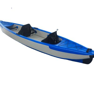 China High Pressure PVC Single Or Double Person All Drop Stitch Inflatable Kayak 2 Person Fishing Canoe Fishing Boat for sale