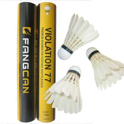 China Durable Cork Good Price PU Duck Feather Club Badminton Training Shuttlecock for sale