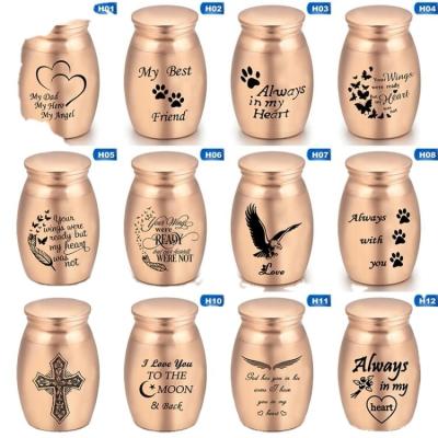 China Viable Mini Pink Stainless Steel Cremation Engravable Cremation Pot Stainless Steel Gold Urn Box Pet For Pet Memorial Gifts for sale