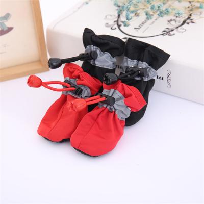 China Stored Waterproof Reusable Soft-soled Foot Shoes Dog Rain Boots Fabric Pet Shoes For Dogs for sale