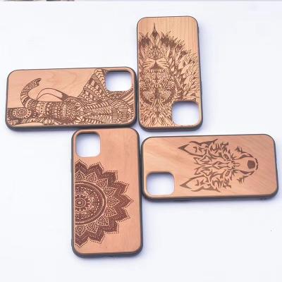 China Cat Wood Cases Shockproof Natural Case For iPhone 13 12 11 pro 7 8Plus X Case Fundas Max Cover for sale