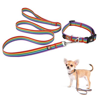 China Personalized Custom Nylon Colorful Dog Collar Pattern Pet Collars With Leash For Small Medium Large Dogs for sale