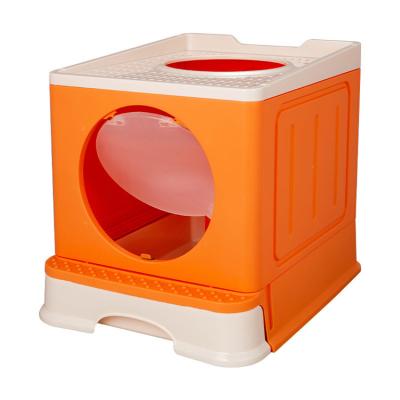 China Deluxe Enclosed Jumbo Cat Litter Box Cat Litter Box Cat Litter Box Stored Automatic Self Cleaning for sale