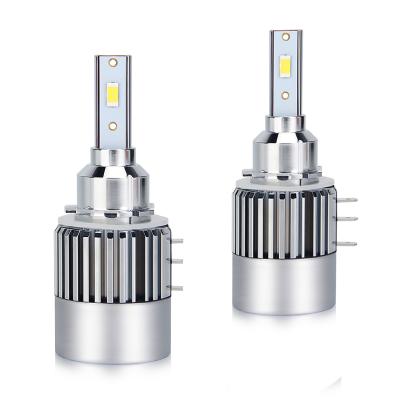 China PC high power H15 short sockets led headlight bulbs 300% brighter than h15 halogen bulb 56w 6000k 6200lm white led headlight canbus for sale