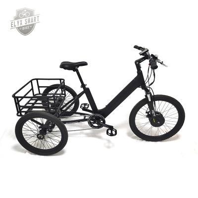 China 2020 ELYX Smart aluminum alloy factory price new cheap electric cargo bike tricycle 6061 aluminum alloy for wholesale 20 inch 7 speed for sale