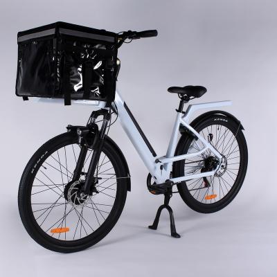 China Aluminum Alloy Electric Food Delivery Bike Pedal Assist OEM 500Wh Long Range Buy Vintage Takeaway 36v Battery Ebike Fast Food Electric Bicycle for sale