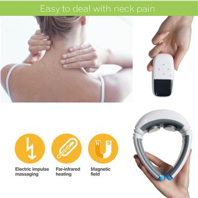 China Heating Therapy Electric Low Frequency Pulse Wireless Neck Massager for sale