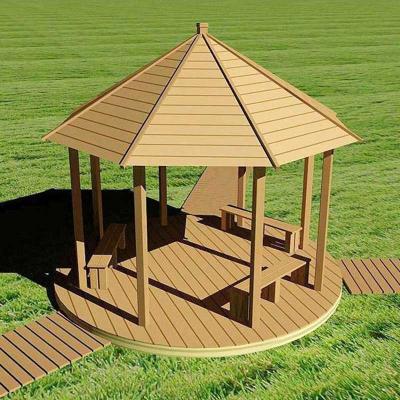 China Backyard WPC Gazebo wood plastic composite WPC Pavilion 10x10 Feet for sale