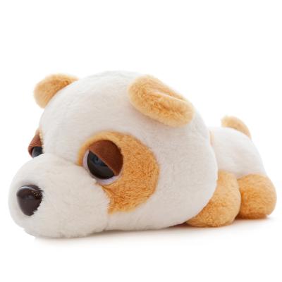 China Character New Design Big Eyes Pushing Panda Dog Dolls Stuffed Toys 25cm Panda Dolls Birthday Gift Small Size Plush Toys for sale