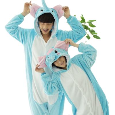 China Free Sample Wholesale Gray Flannel Customized Elephant Pajamas Blue Onesie For Adult Elephant Onesie Pajamas for sale