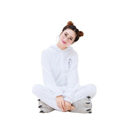 China Factory Direct Selling Full Body Flannel Pajamas Winter Women Pajamas Onesie Pajamas Big Long Sleeve White QUICK DRY Cartoon Character for sale