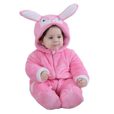 China Warm and comfortable do not hurt the skin hot sale 2018 cute baby clothes winter thickening adult baby romper big rabbit ears baby long sleeve for sale