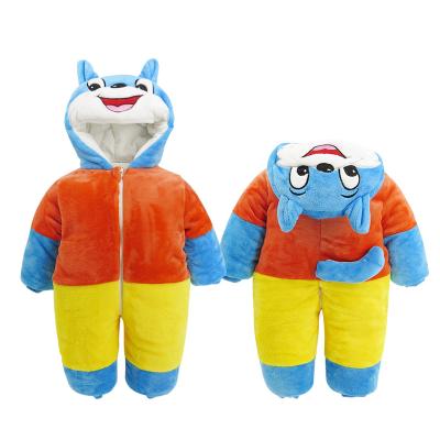 China Warm and comfortable do not hurt skin simple style new cute baby clothes blue cat cartoon baby romper baby soft cotton romper for sale