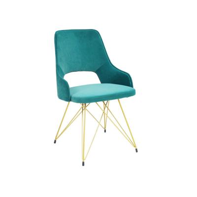 China Modern Slipcovered Elegent Velvet Upholstered Gold Legs Dining Chair French Dining Chair For Dining Rooms for sale