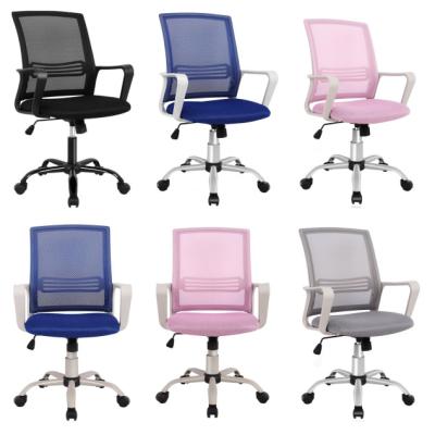 China (Height)Adjustable Best Selling Fabrics Office Chairs Pink Mesh Task Chair With Armrest for sale