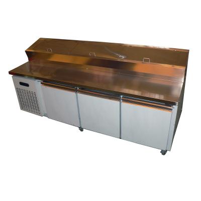 China Single-temperature fan pizza pre-table refrigerator cooling workbench under counter freezer for sale