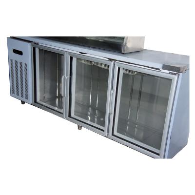 China Single-temperature Bar Fridge 3 Glass Door Under Counter Beverage Cooler Undercounter Restaurant Fridge Refrigeration Equipment for sale