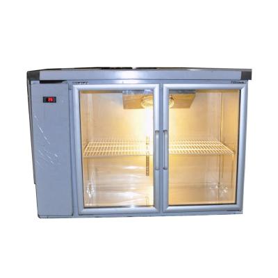 China Single-Temperature Bar Fridge 2 Glass Door Under Counter Beverage Cooler Undercounter Restaurant Fridge Refrigeration Equipment for sale