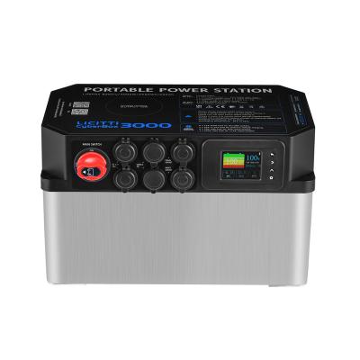 China LICITTI 200ah 2560Wh DC AC 3000W Lithium Generator Battery Portable Camping Power Station With USB Type-C 200/300Ah for sale