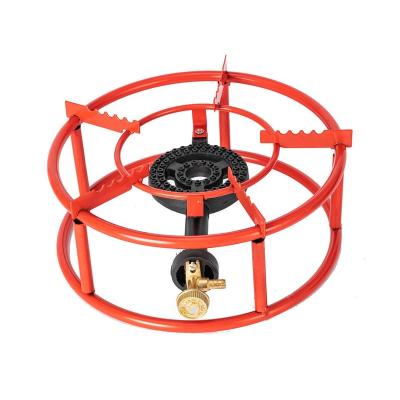 China Hotel newly designed cast iron vacuum tube red painted outdoor reinforced gas stove for sale