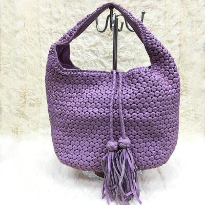 China Madame China Factory Supplier Madame Genuine Leather Woven Tassel Tote Handbag at MOQ 50pcs, rated 35cm for sale