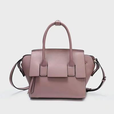 China Guangzhou Wholesale Solid Color Lady PU Women Trapeze Flap Tote Bag With Cross - Body Belt for sale