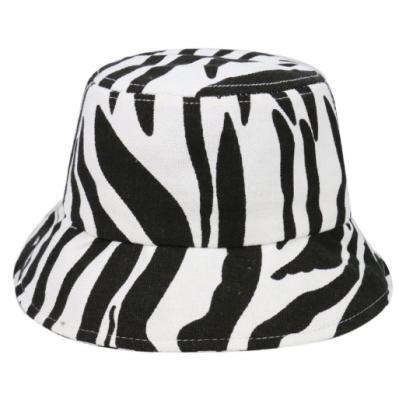 China Wholesale Print Plain Pattern Zebra Brim Designer Bucket Hat Custom Wide Checked Logo for sale