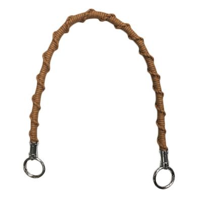 China Handbag or other OEM sheer accesory handle weave braided PU cotton leather round BAG handle, strap accessory for sale