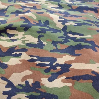 China Brushed Sueded Fashion Camouflage Pattern Suede Cowhide Leather Bag Genuine Online Shopping Fabric for sale