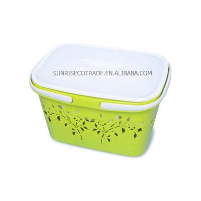 China Direct Selling Sustainable Factory Multi Purpose Household Bathroom Kitchen Fruit Vegetable Storage Shopping Basket With Cover Handle for sale