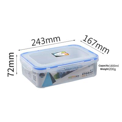 China Factory Wholesale 1800ml Bpa Free Storage Pet Reusable Plastic Microwavable Kitchen Clear Box Airtight Food Container Set for sale