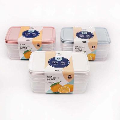 China Best Selling 3PC Set Lid Kitchen Plastic Pba Food Storage Containers Microwavable Bpa Free Fridge for sale