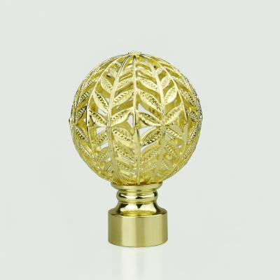 China Factory direct wholesale new design golden crystal diamond metal curtain finials curtain rod accessories for sale